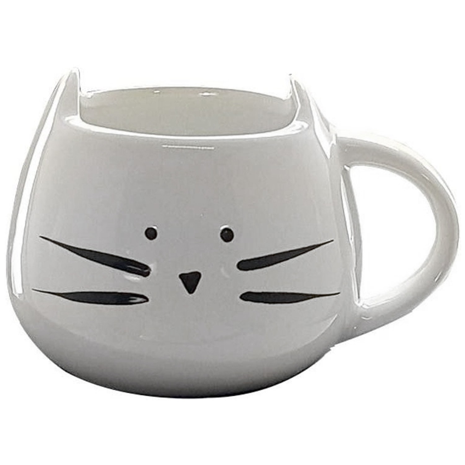 Caneca de Cerâmica 200ml Gatinho Branco