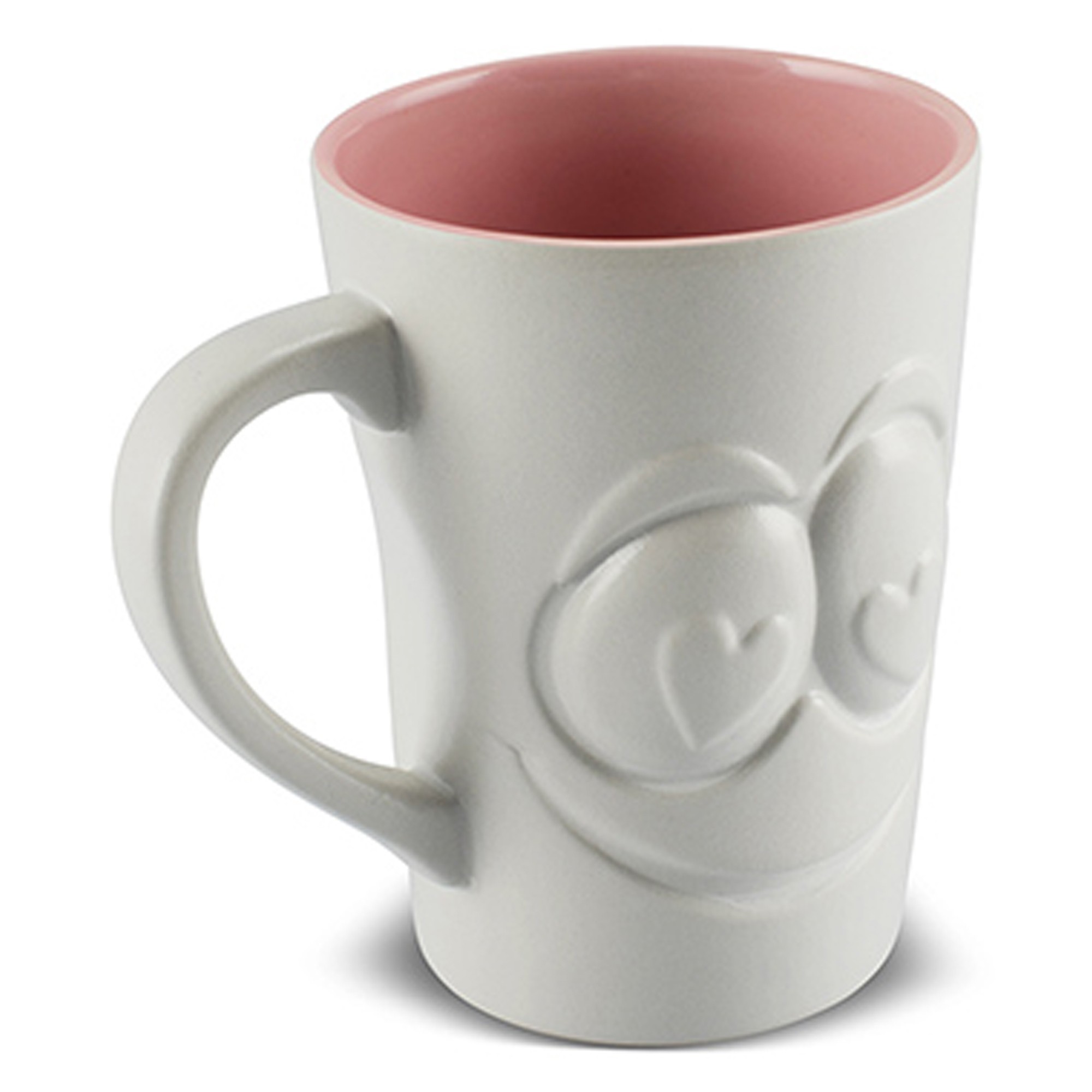 Caneca de Cerâmica 300ml Zé In Love Branca e Rosa MondoCeram