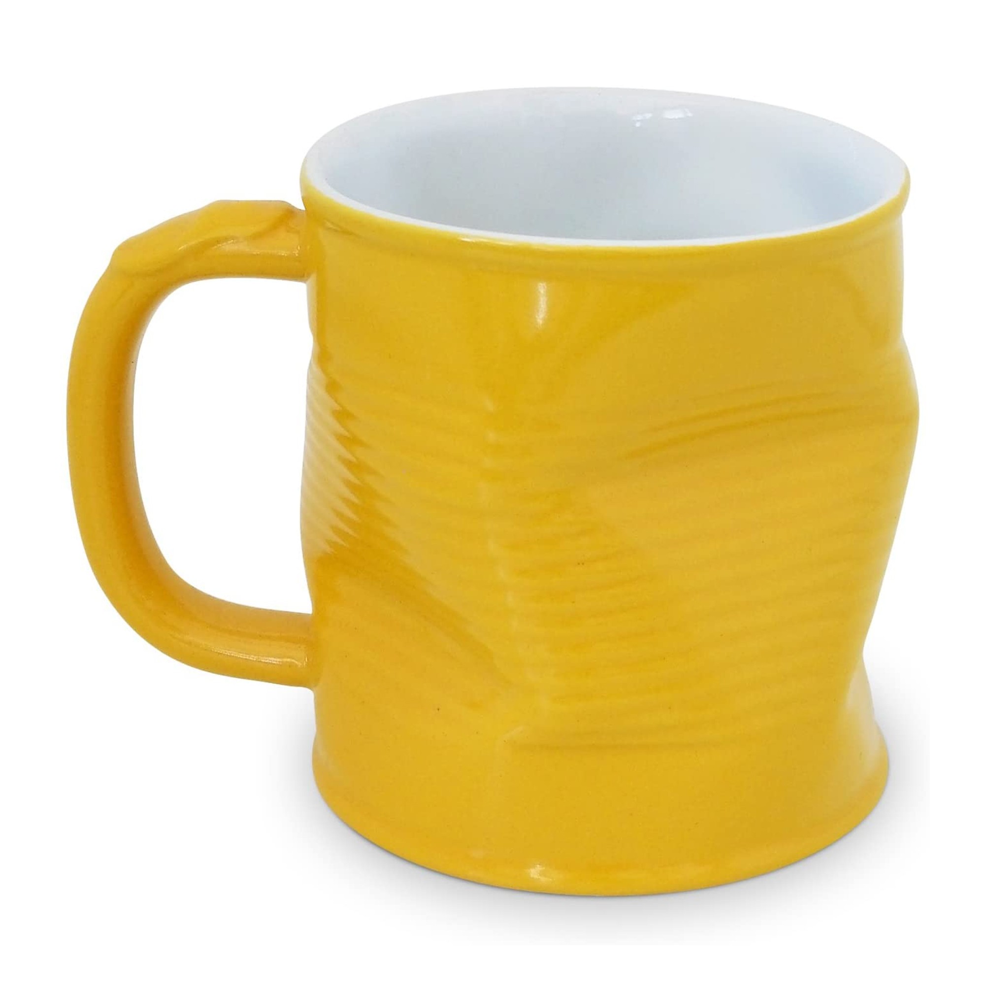 Caneca de Cerâmica 320ml Lata Amassada Amarela MondoCeram