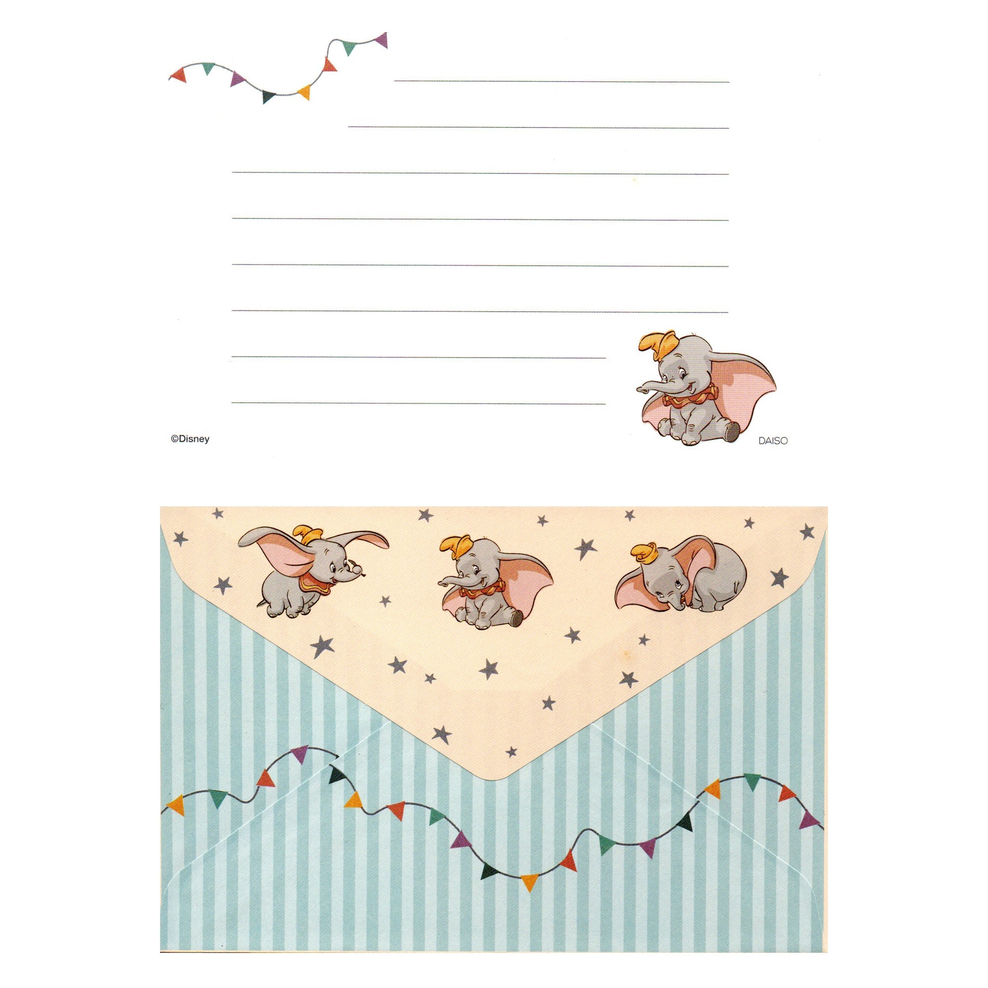 Conjunto Envelope e Papel de Carta Dumbo Disney