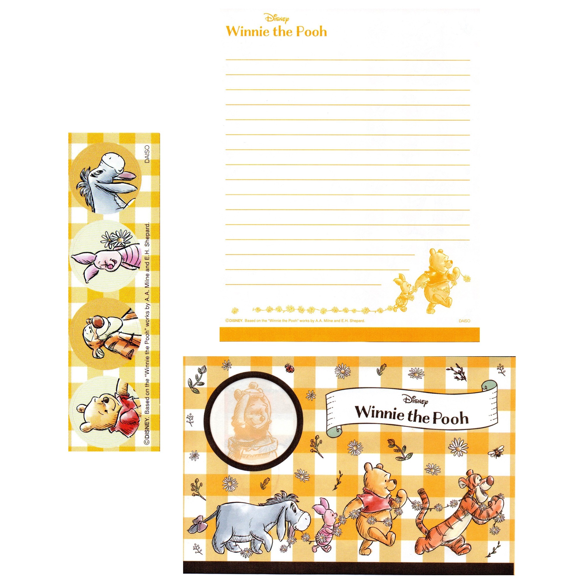 Conjunto Envelope e Papel de Carta Ursinho Pooh Disney Modelo 02