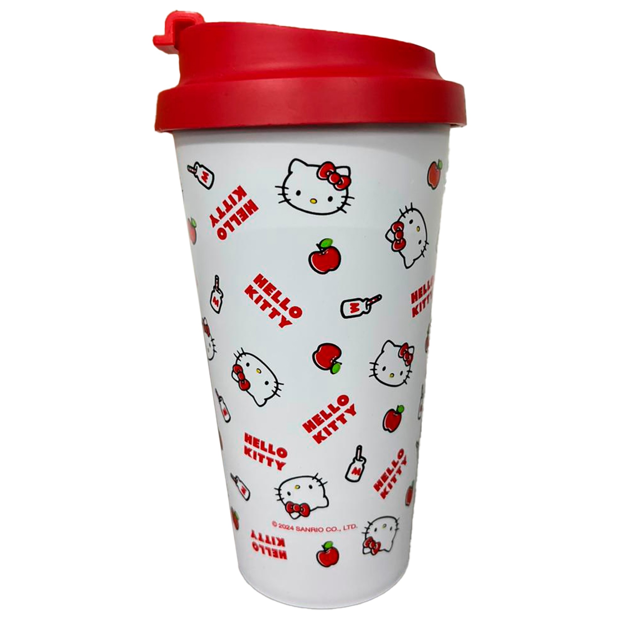 Copo Plástico para Viagem Bucks 500ml com Tampa Hello Kitty Zona Criativa