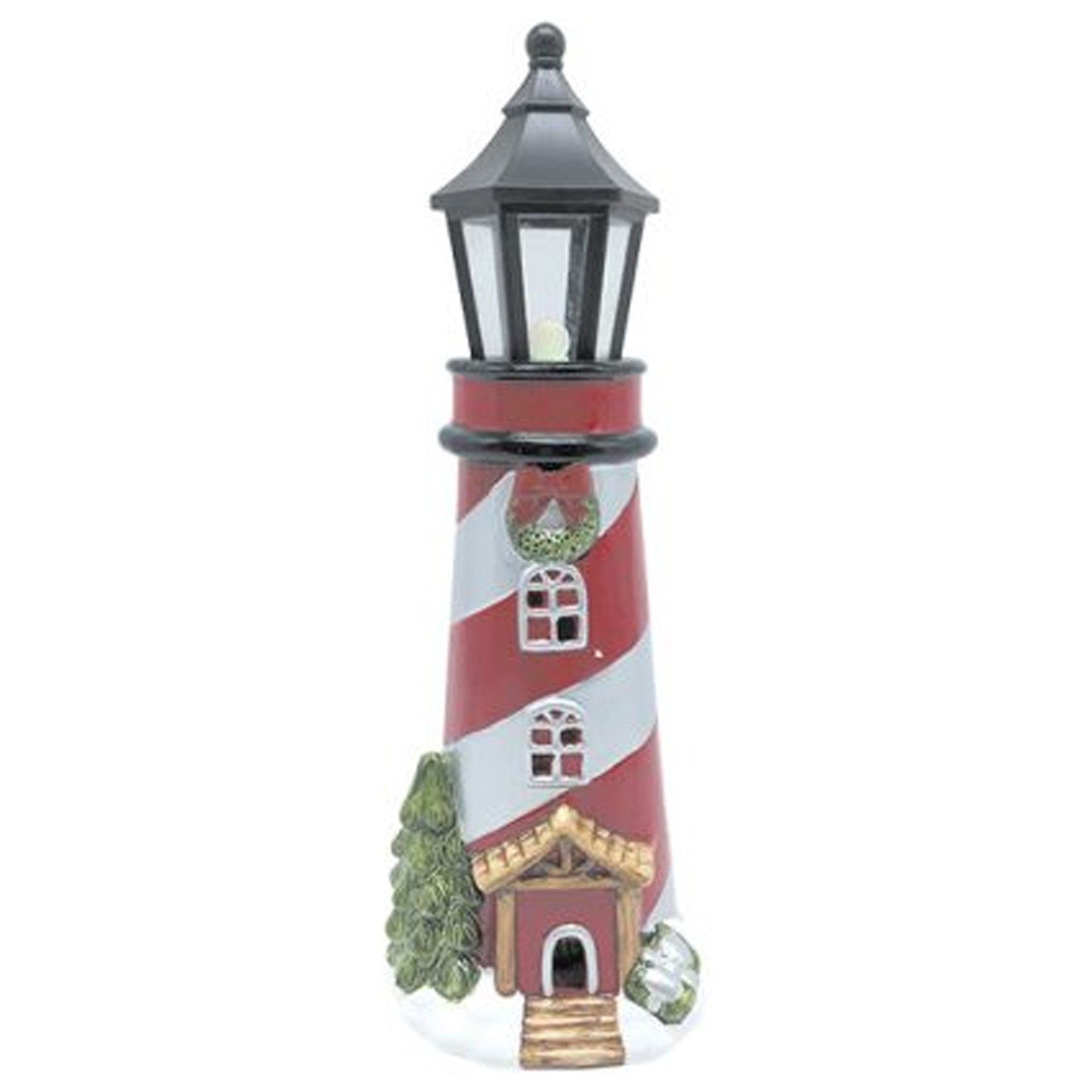 Enfeite Natalino de Cerâmica Farol com Led 28X10X10cm Fartex