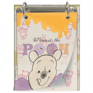 Mini Fichário Vertical 19X15,5cm com 80 Folhas Ursinho Pooh Disney DAC